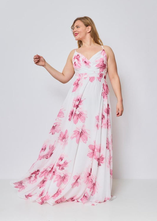 Robe longue grande taille fleurie